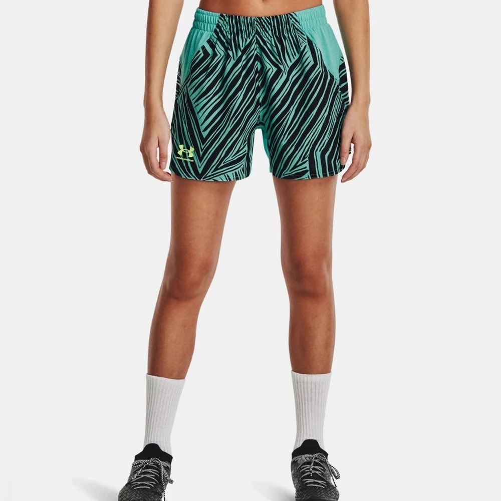 Under Armour Shorts Women's Size M Neptune/Quirky Lime‎ UA Accelerate Training